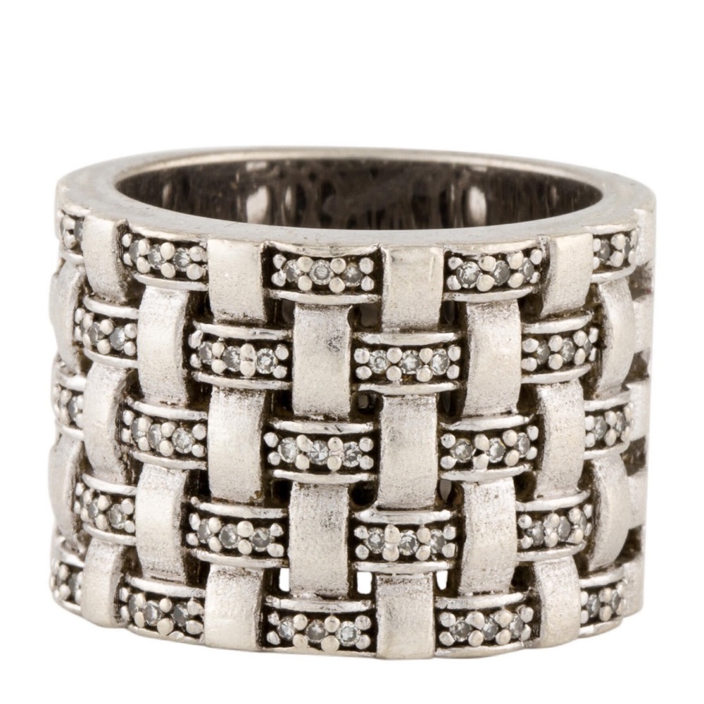 Effy Diamond & sterling silver band sz8